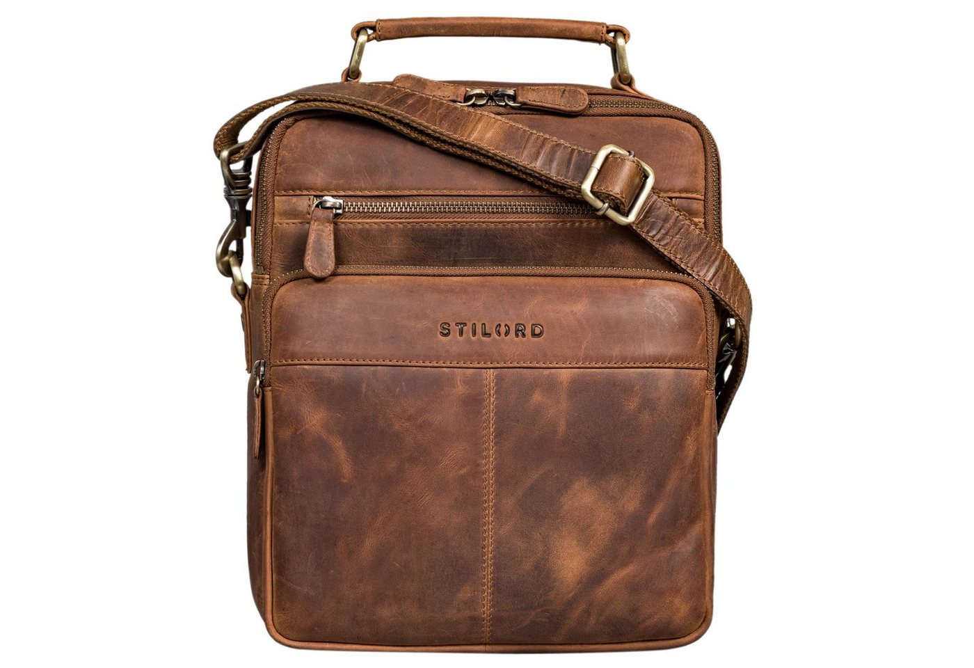STILORD Schultertasche "Joe" Modische Herrentasche mit Handgriff zum Umhängen aus Leder von STILORD