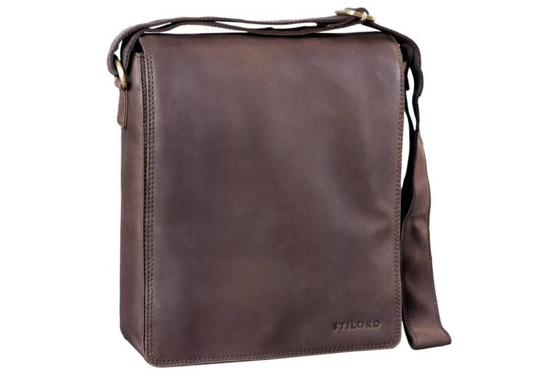 STILORD Schultertasche "Lars" Herren Vintage Umhängetasche Leder mittel-groß Hochformat von STILORD