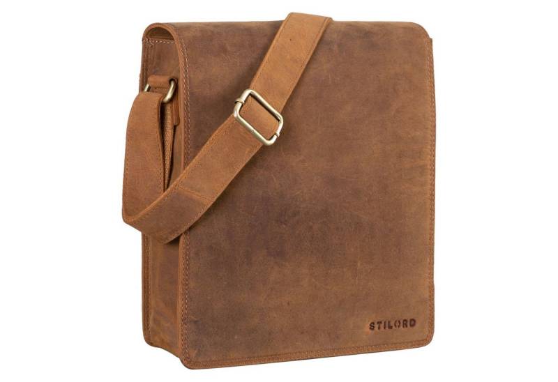 STILORD Schultertasche "Lars" Herren Vintage Umhängetasche Leder mittel-groß Hochformat von STILORD