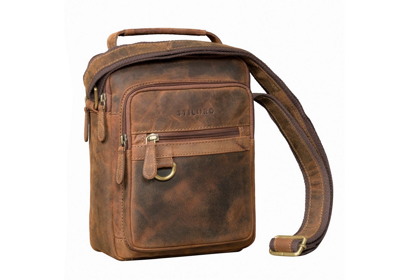 STILORD Schultertasche "Lima" Umhängetasche Herren Klein Leder Tragegriff Tablet 9,7 Zoll von STILORD