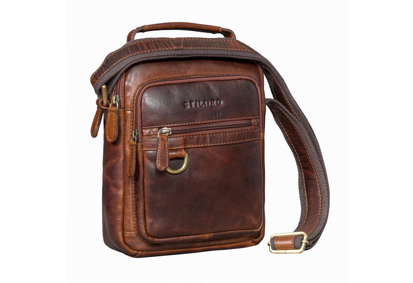 STILORD Schultertasche "Lima" Umhängetasche Herren Klein Leder Tragegriff Tablet 9,7 Zoll von STILORD