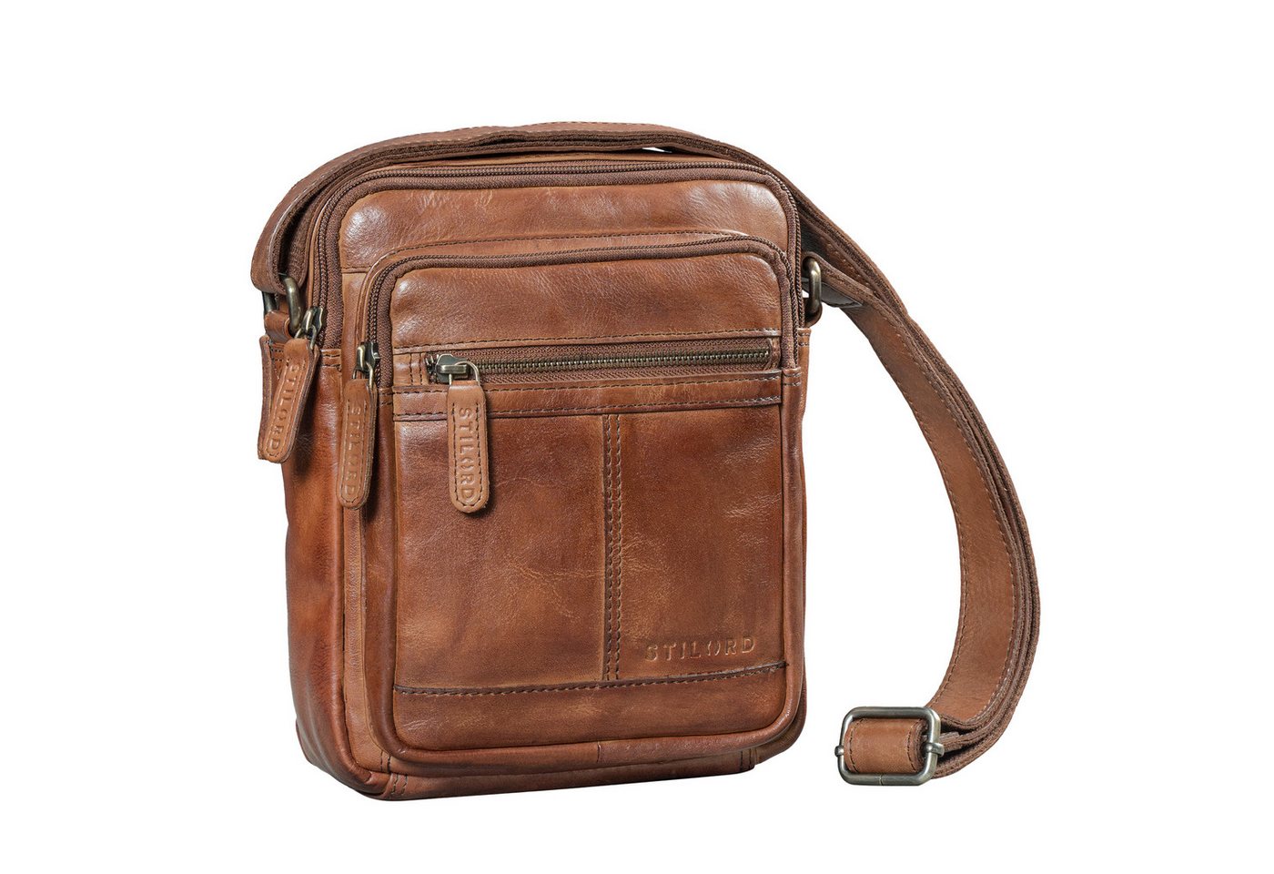 STILORD Schultertasche "Lorenzo" Kleine Umhängetasche Herren Leder für 8 Zoll Tablet von STILORD