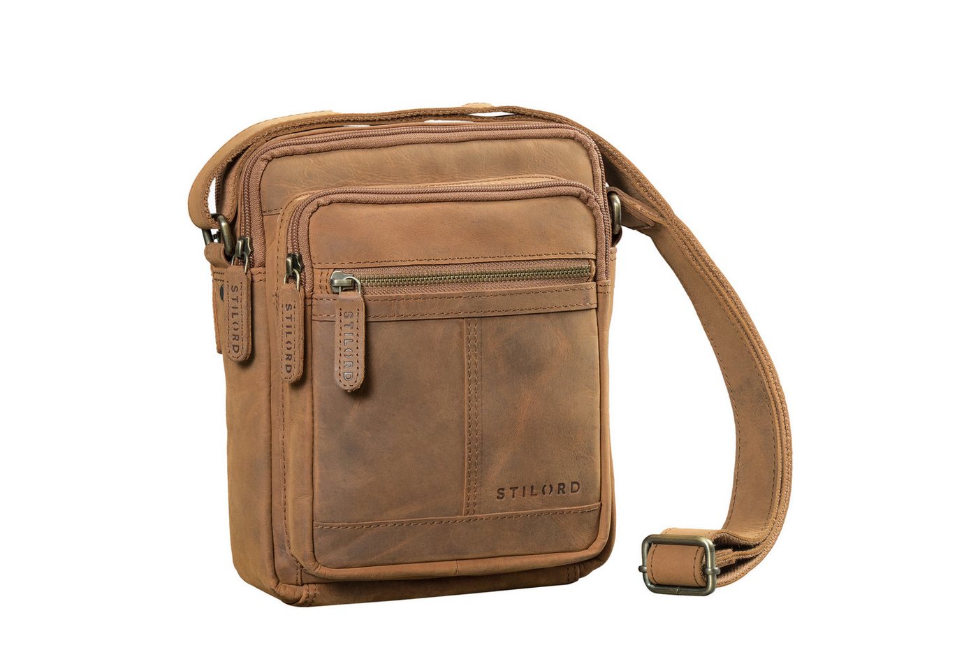 STILORD Schultertasche "Lorenzo" Kleine Umhängetasche Herren Leder für 8 Zoll Tablet von STILORD