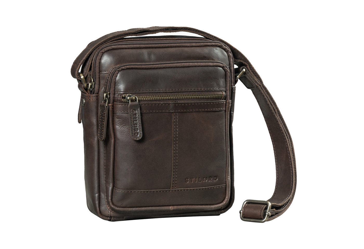 STILORD Schultertasche "Lorenzo" Kleine Umhängetasche Herren Leder für 8 Zoll Tablet von STILORD
