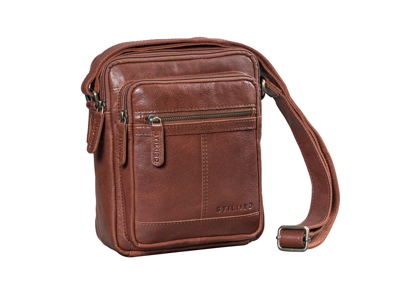 STILORD Schultertasche "Lorenzo" Kleine Umhängetasche Herren Leder für 8 Zoll Tablet von STILORD