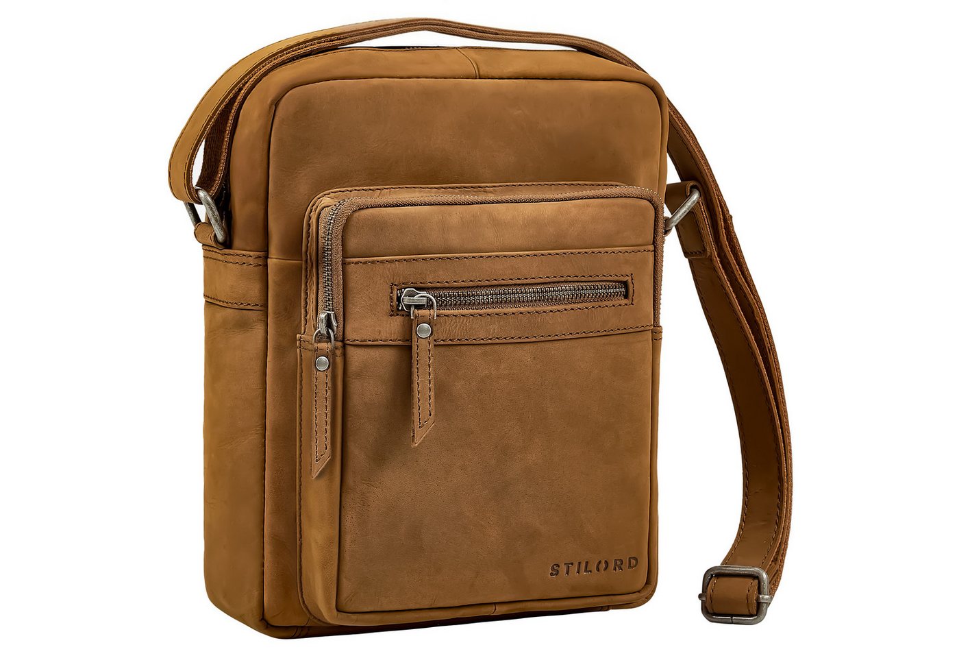STILORD Schultertasche "Lyon" Umhängetasche Herren Klein Leder von STILORD