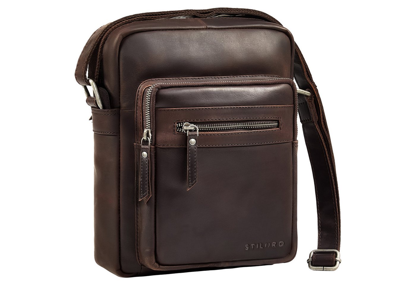 STILORD Schultertasche "Lyon" Umhängetasche Herren Klein Leder von STILORD