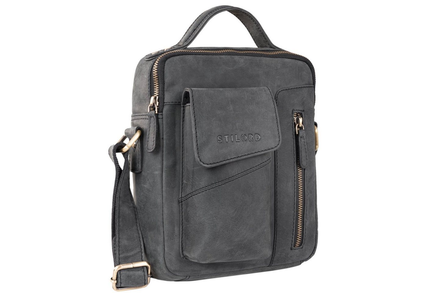 STILORD Schultertasche "Otis" Stilvolle Leder Umhängetasche Herren Klein von STILORD