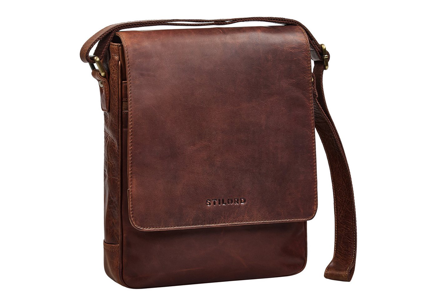 STILORD Schultertasche "Ottavio" Umhängetasche Herren Leder Hochformat für 13,3 Zoll Laptop von STILORD