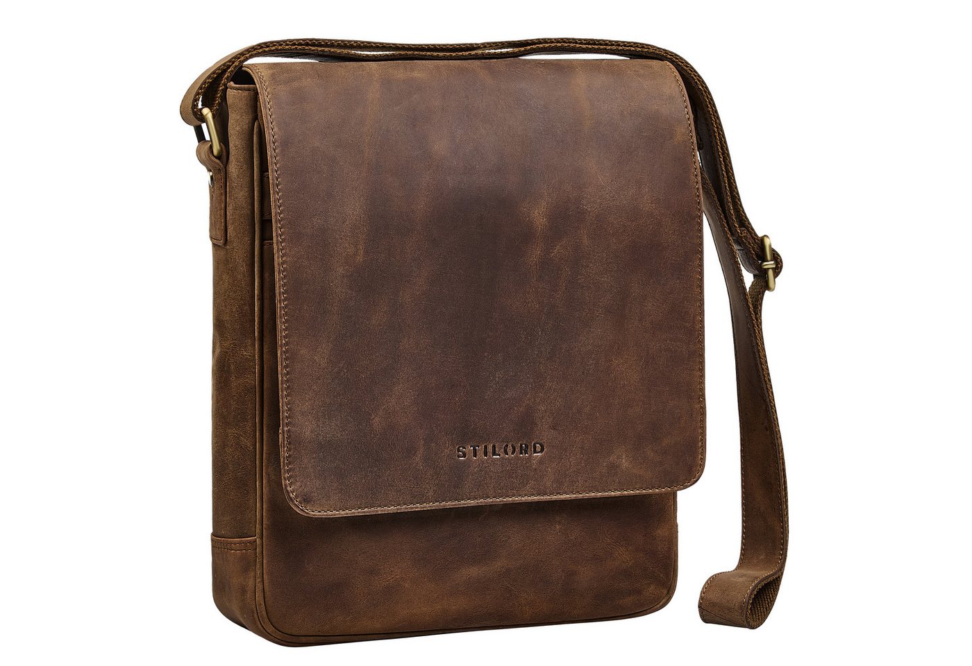 STILORD Schultertasche "Ottavio" Umhängetasche Herren Leder Hochformat für 13,3 Zoll Laptop von STILORD