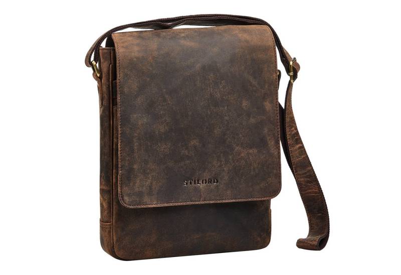 STILORD Schultertasche "Ottavio" Umhängetasche Herren Leder Hochformat für 13,3 Zoll Laptop von STILORD
