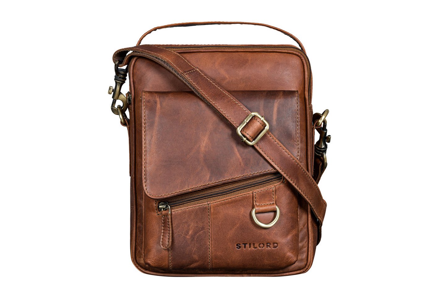 STILORD Schultertasche "Silvio" Moderne Ledertasche Herren Klein für Tablet 10,1 Zoll von STILORD