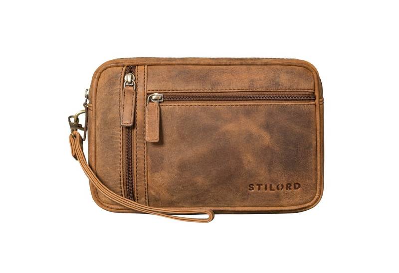 STILORD Handtasche "Sunny" Clutch Handgelenktasche Herren Leder mit Doppelkammer von STILORD