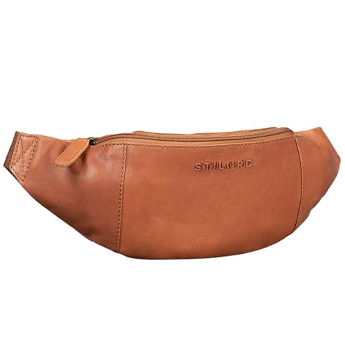 STILORD 'Shawn' Leder Gürteltasche groß Vintage Bauchtasche Festivaltasche Hüfttasche für Herren und Damen 7 Zoll Reisetasche Voll-Leder, Farbe:girona - braun von STILORD