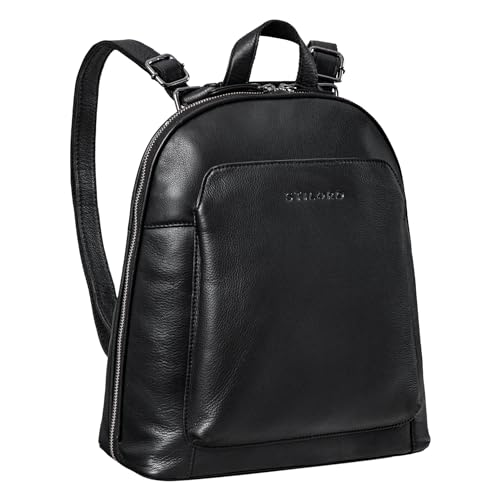 STILORD 'Skyler' Tasche Rucksack Leder 2 in 1 Rucksacktasche Umhängetasche Vintage Daypack Reiserucksack Anti Diebstahl Schultertasche Echtleder, Farbe:schwarz von STILORD