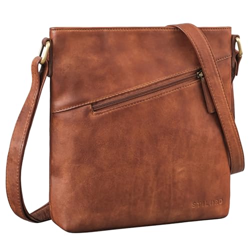 STILORD 'Stella' Vintage Handtasche Damen Leder klein zum Umhängen Schultertasche für Freizeit Shopping Abend Tablettasche Echtleder, Farbe:brandy - cognac STILORD 'Stella' Vintage Handtasche Damen Leder klein zum Umhängen Schultertasche für Freizeit Shopping Abend Tablettasche Echtleder, Farbe:brandy - cognac von STILORD