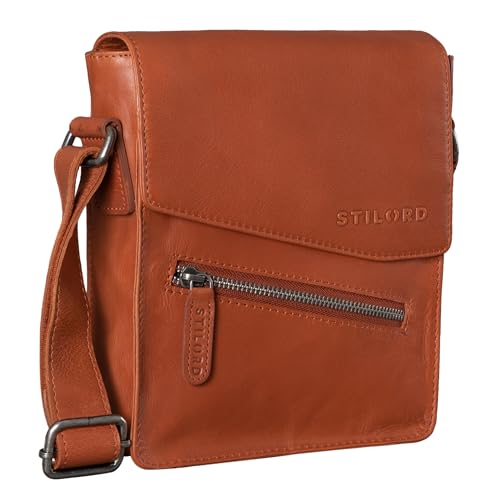 STILORD Umhängetasche aus Leder braun - 8 Zoll Schultertasche - Vintage Ledertasche für Männer - Herren Messenger Bag 'Steve' von STILORD