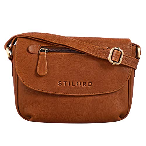 STILORD 'Tamara' Kleine Handtasche Damen Leder Braun Umhängetasche Vintage für Frauen zum Ausgehen Abendtasche Partytasche Elegante Echtleder Tasche, Farbe:texas - braun von STILORD