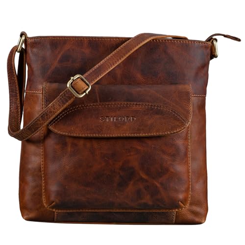 STILORD 'Tara' Kleine Handtasche Damen Crossbody Leder Elegante Umhängetasche für Frauen Ledertasche Damentasche zum Ausgehen Shopping Freizeit, Farbe:Prestige - braun von STILORD