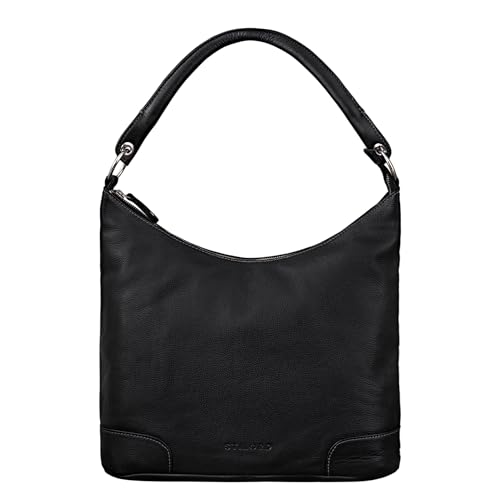 STILORD 'Tessa' Handtasche Damen Leder Groß Shopper Ledertasche Hobo Tasche Elegante Vintage Schultertasche Tote Bag aus Echtem Leder, Farbe:schwarz von STILORD