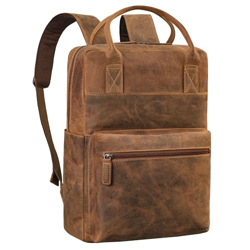 STILORD 'Topaz' Moderner Lederrucksack Laptop 16 Zoll für Damen & Herren Businessrucksack Echtleder Arbeitsrucksack Groß für Arbeit Office Reisen - Vintage Design, Farbe:bergamo - braun STILORD 'Topaz' Moderner Lederrucksack Laptop 16 Zoll für Damen & Herren Businessrucksack Echtleder Arbeitsrucksack Groß für Arbeit Office Reisen - Vintage Design, Farbe:bergamo - braun von STILORD