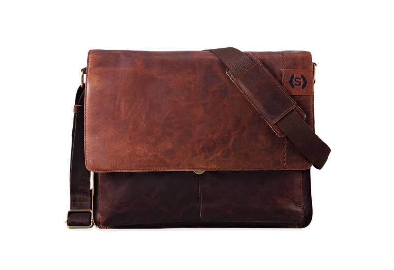 STILORD Schultertasche "Athos" Businesstasche Leder 15,6 Zoll von STILORD