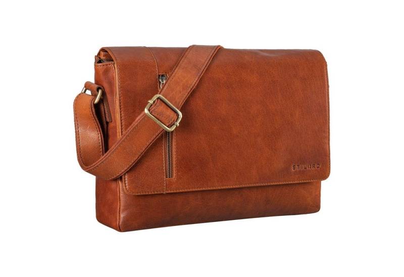 STILORD Schultertasche "Davis" Messenger Bag Leder 13 Zoll Umhängetasche Echtleder von STILORD