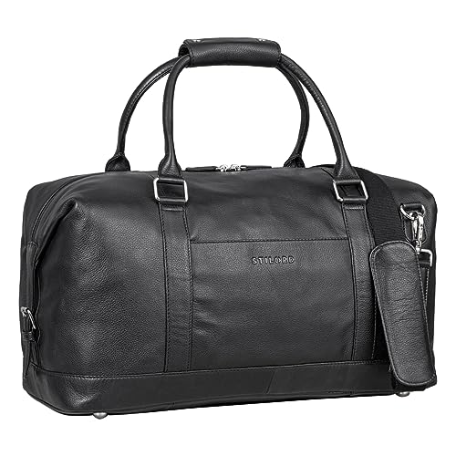 STILORD 'Viator' Leder Reisetasche Groß für Damen und Herren XL Duffel Bag für Urlaub Reisen Sport Moderner Vintage Weekender aus Hochwertigem Echtleder, Farbe:schwarz von STILORD