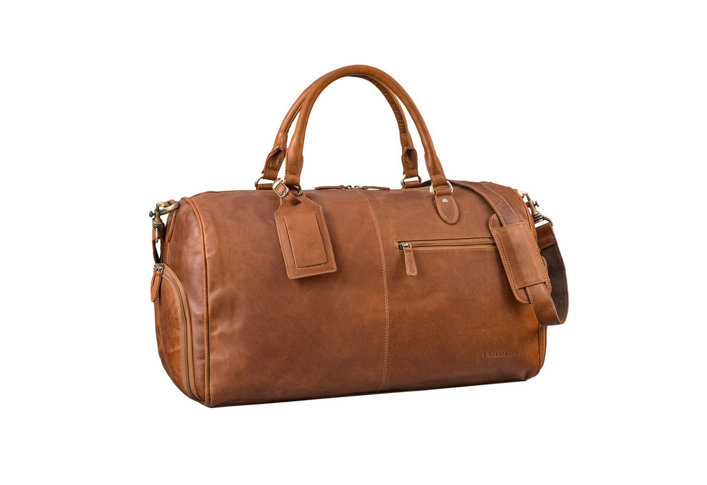 STILORD Weekender "Jermaine" Vintage Leder Reisetasche Weekender mit Schuhfach Groß von STILORD