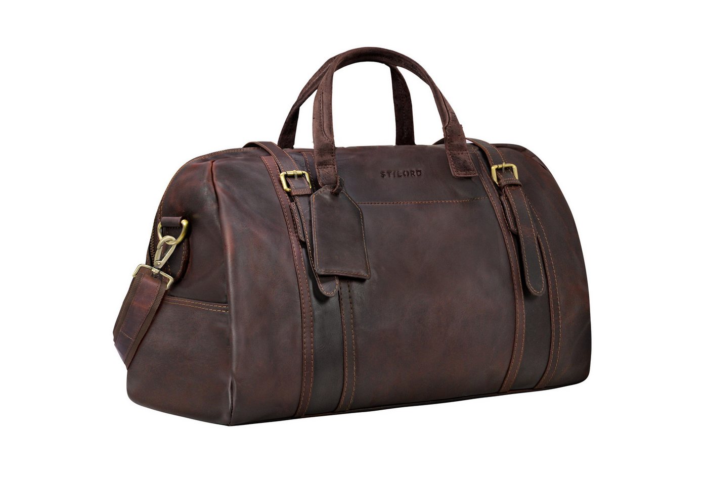 STILORD Weekender "Vega" Vintage Echtleder Reisetasche 34 L für Damen und Herren von STILORD