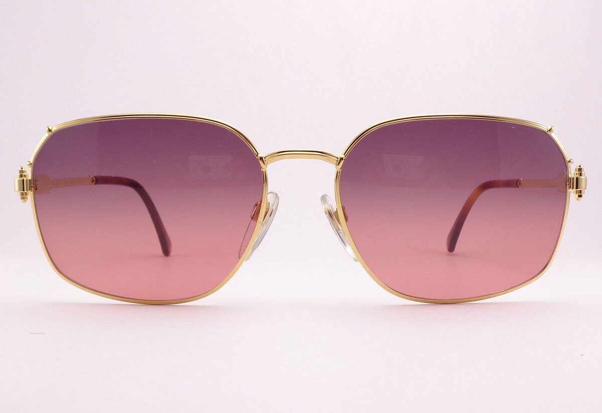 Gerald Genta Gold Und 08 Au Vintage Sonnenbrille Pilotenbrille Selten Made in Italy von STILOTTICAITALIANA