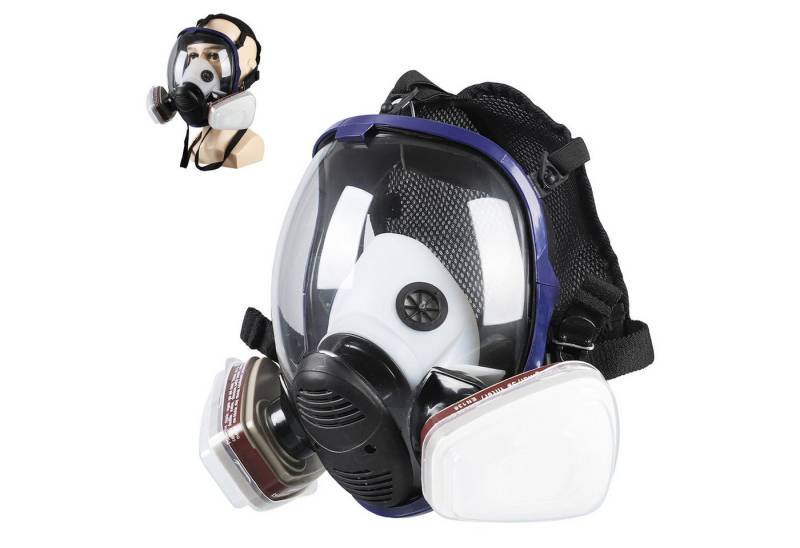 STILVORA Mund-Nasen-Masken Vollmaske Atemschutzmaske Atemschutz Lackiermaske Spritzlackiermaske, mit 10 Filter Baumwolle, 1-St., Wiederverwendbar für Malerei Staub Schleifen Schneiden und Schweißen von STILVORA