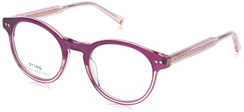 STING Unisex-Erwachsene VST452 Sonnenbrille, Shiny Plum TOP+Opal Liliac, 49 von STING