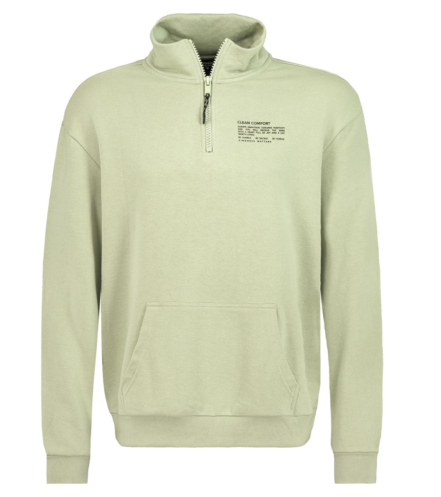 STITCH & SOUL Herren Sweater mit Reißverschluss moderner Troyer-Pullover mit Stehkragen Baumwoll-Pullover H10014C21404A 12200 Hellgrün STITCH & SOUL Herren Sweater mit Reißverschluss moderner Troyer-Pullover mit Stehkragen Baumwoll-Pullover H10014C21404A 12200 Hellgrün von STITCH & SOUL