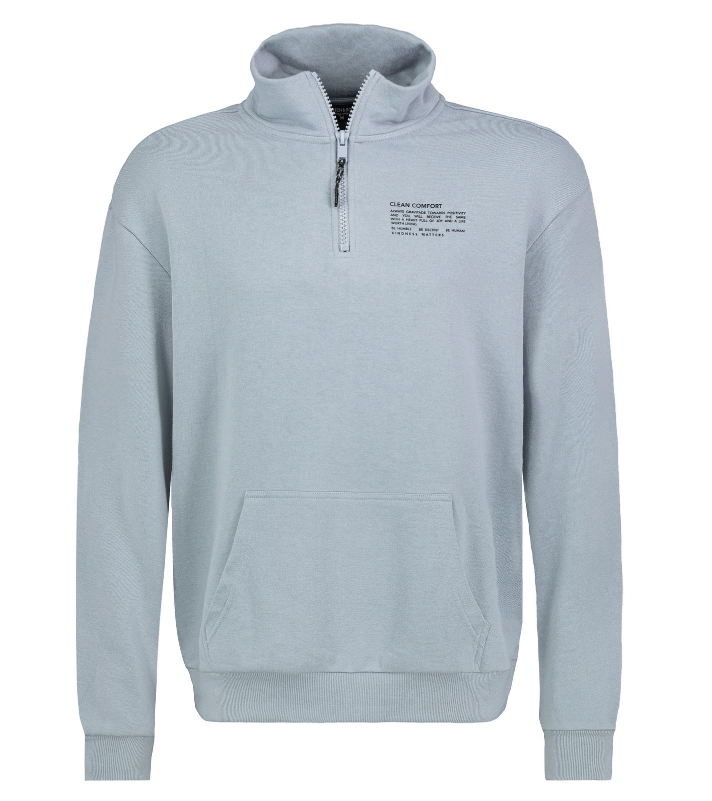 STITCH & SOUL Herren Sweater mit Reißverschluss moderner Troyer-Pullover mit Stehkragen Baumwoll-Pullover H10014C21404A 19300 Blau STITCH & SOUL Herren Sweater mit Reißverschluss moderner Troyer-Pullover mit Stehkragen Baumwoll-Pullover H10014C21404A 19300 Blau von STITCH & SOUL
