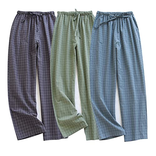 STMAHER 3er Pack Herren Baumwolle Pyjamahose Schlafanzughose Lang Pyjamahose Herren Karierte Nachtwäsche C XXL1 STMAHER 3er Pack Herren Baumwolle Pyjamahose Schlafanzughose Lang Pyjamahose Herren Karierte Nachtwäsche C XXL1 von STMAHER