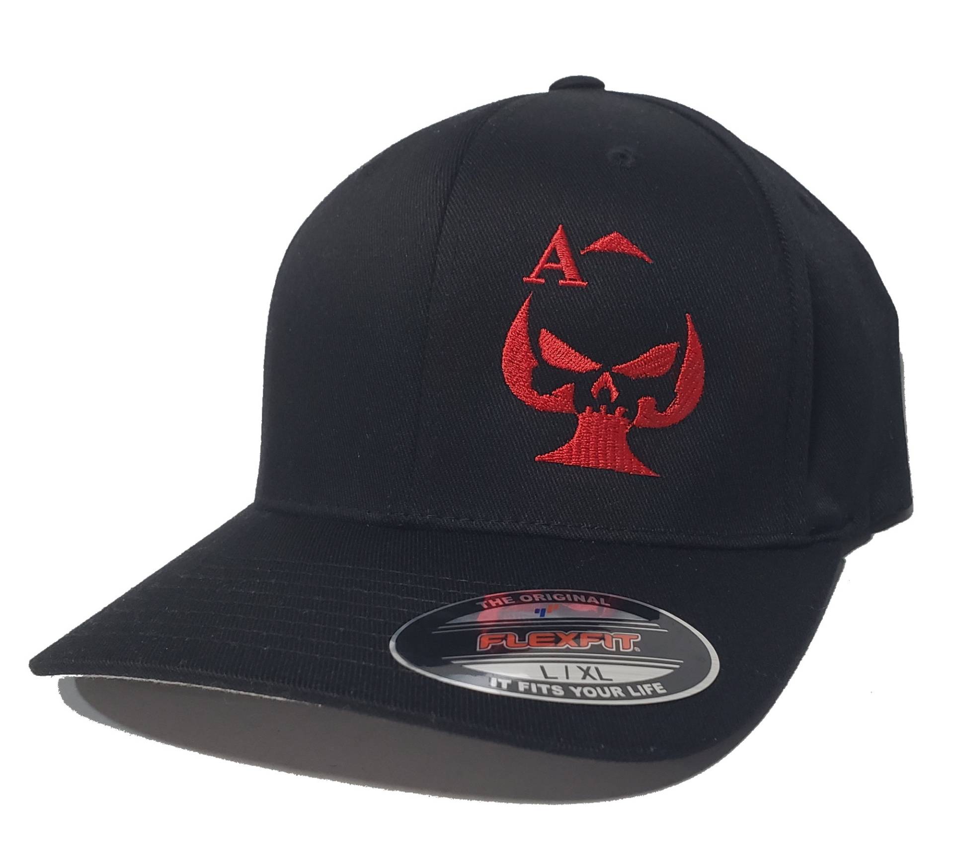 Rote Ace Of Spades Gestickte Kappe, Flexfit Hut 5001 Rote Ace Of Spades Gestickte Kappe, Flexfit Hut 5001 von STMembroidery