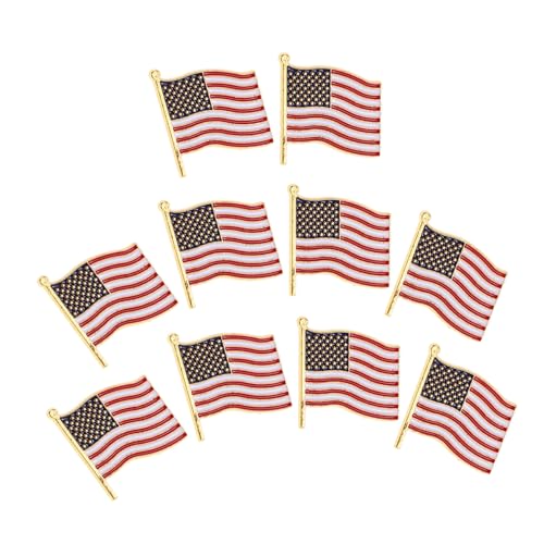 STOBAZA 10 Stück Teiliges Flaggen Anstecknadeln aus Robustem Metall Patriotische Lapel Pins für Kleidung Rucksäcke Vielseitig Einsetzbar zu Unabhängigkeitstag Veteranentag Paraden und von STOBAZA