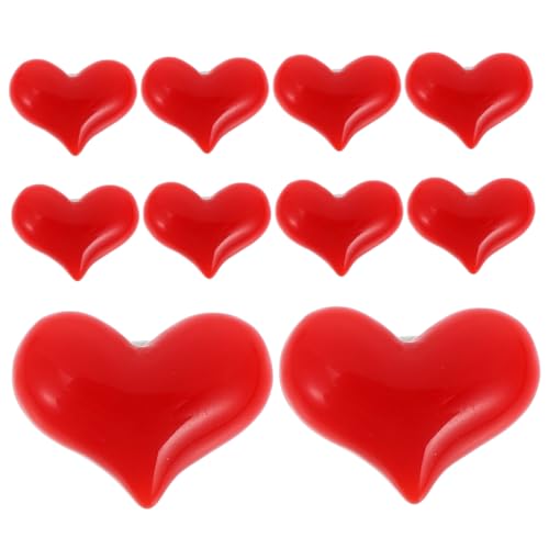 STOBAZA 10 Stück Teiliges Rotes Herz Broschen aus Langlebigem Resin Kleine Anstecknadeln mit Glänzender Oberfläche Romantische Pins für Damen und Herren für Kleidung Taschen Hüte von STOBAZA