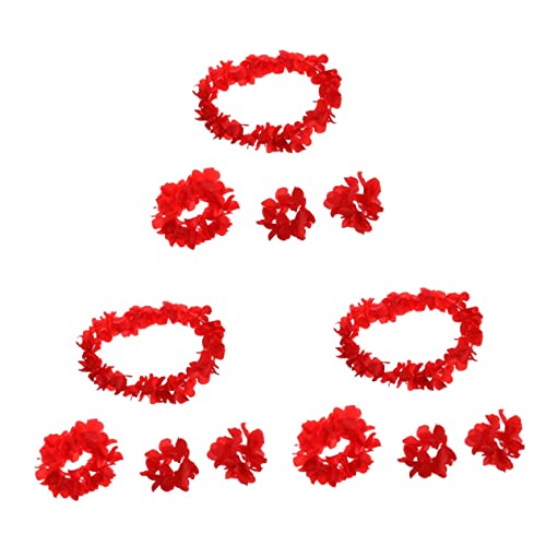 STOBAZA 12stücke Hawaiianisches Blumenkranz-set Teiliges Blumenkranz-armband-stirnband Für Luau-feiern Tropische Partys Feste Handgefertigt Aus Langlebigen Materialien Für Erwachsene von STOBAZA