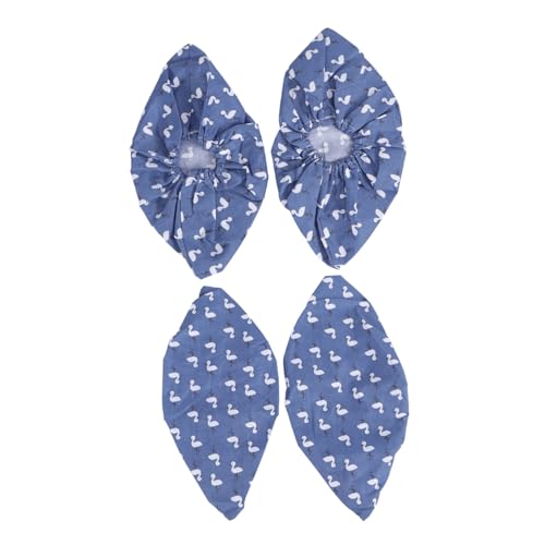 STOBAZA 2 Paare Waschbare Atmungsaktive Baumwoll Schuhüberzieher für Herren und Damen Verstärkt rutschfest und Strapazierfähig Fußschutz für Innenräume in Blau von STOBAZA