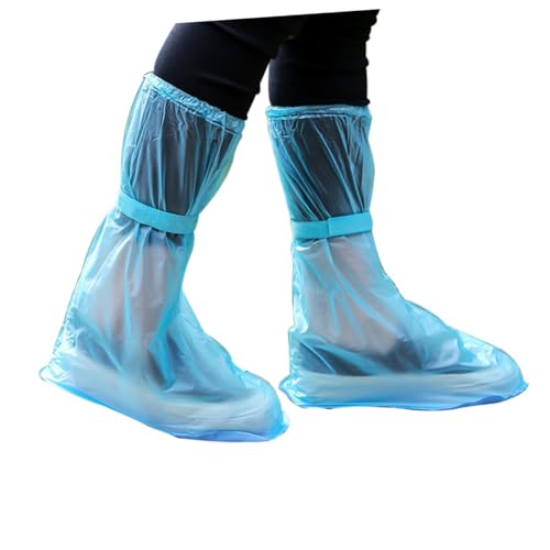 STOBAZA 2 Paare wasserdichte rutschfeste Schuhüberzieher aus Dickem Transparentem PVC Hohe Schaftschutz Überschuhe für Damen und Herren XL Passend für Schuhgröße Outdoor Schuhschutz von STOBAZA