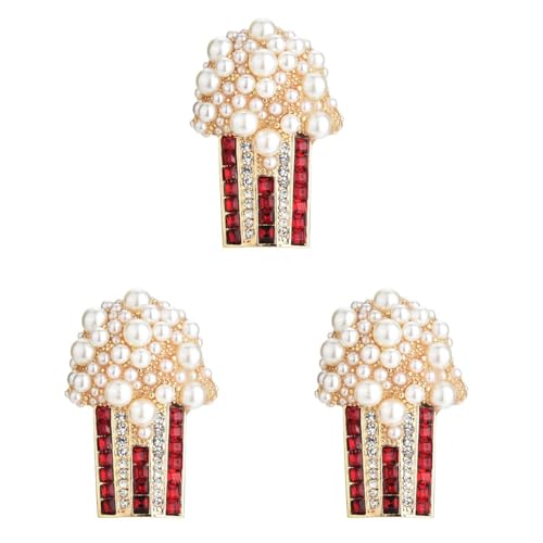 3 Stücke Entzückende Popcorn Form Brosche Pin Frauen Legierung Breastpin Kleid Dekorative Pin Multi Zubehör von STOBAZA