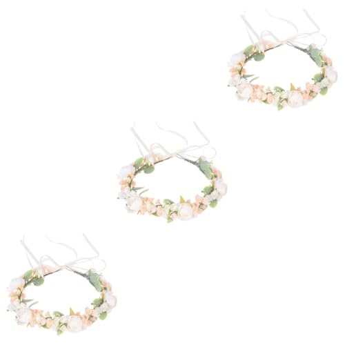 STOBAZA 3stücke Blumenkranz Haarband Für Mädchen Künstlicher Blumenkranz Mit Verstellbarem Band Für Hochzeiten Festivals Und Partys Romantisches Kopfschmuck-accessoire Bunten Farben von STOBAZA
