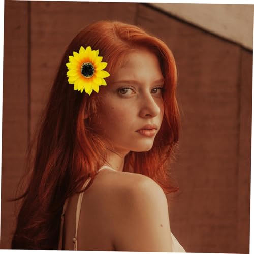 STOBAZA 4 Stück Sonnenblumen Haarspangen Hawaii Haarschmuck für Frauen Passend Dekorative Blumenklammern für Strandurlaub Sommeroutfits Vielseitig für Party und Alltag von STOBAZA