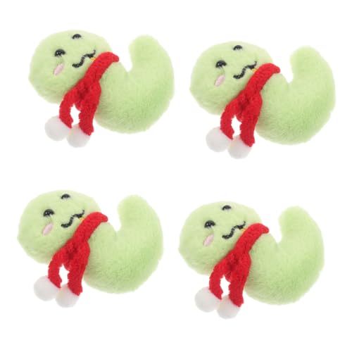 STOBAZA 4 Stück Teiliges Plüsch Schlangenbroschen Niedliche Cartoon Tier Anstecker Vielseitiges DIY Accessoire für Kleidung Taschen und Hüte Einfache Befestigung für Festliche Anlässe von STOBAZA