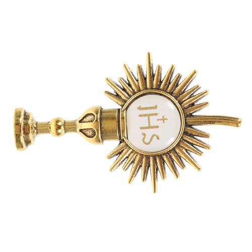 STOBAZA Goldplattierte Kreuz Anstecknadel Erstkommunion Chalice Brosche aus Religiöses Schmuckstück für Kleidung Mantel Hut Accessoires Geschenkidee von STOBAZA