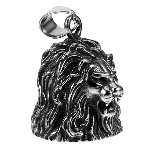 STOBAZA Löwenkopf Schlüsselanhänger mit Glocke Vintage Biker Anhänger für Herren und Teens Modisches Accessoire Robust und Detailreich Gefertigt von STOBAZA