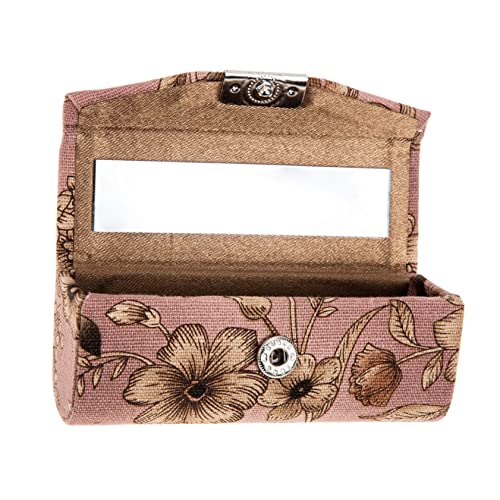 STOBAZA Retro Lipstick Aufbewahrungsbox aus mit Spiegel Tragbarer Lippenstift Organizer Kompakte Make Up Box für Lip Balm und Schmuck Sicherer Verschluss Praktisch für Damen Unterwegs von STOBAZA