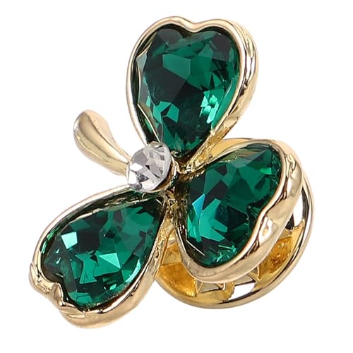 STOBAZA Vintage Kleeblatt Brosche mit Sicherem Verschluss Eleganter Schmuck für Pullover und Anzug Stilvolle Anstecknadel als St Patrick Day Accessoire Fest Haftend und Glück Bringend von STOBAZA